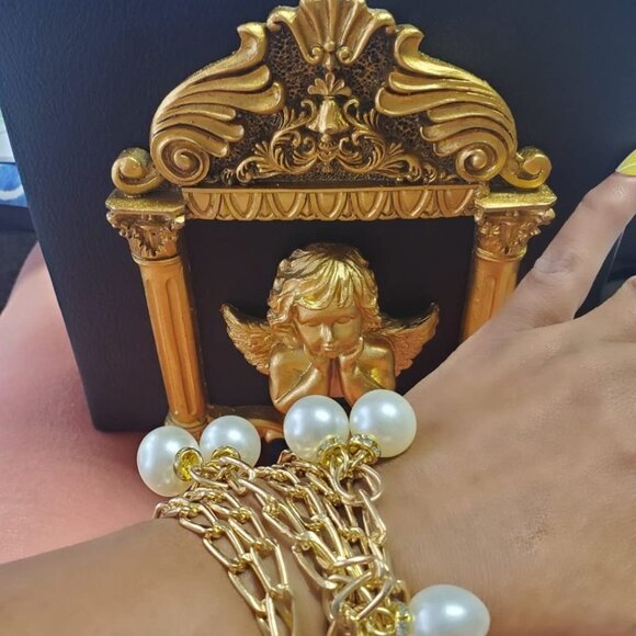 ⚡Women's Rose Embossed Love Angel Evening Formal Black Gold Crossbody Clutch Bag - Picture 3 of 5